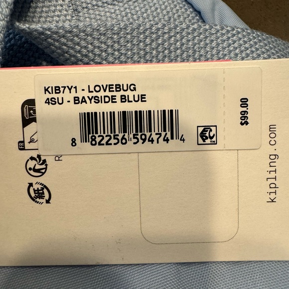 NWT Kipling Lovebug Small Backpack Bayside Blue - Picture 12 of 12